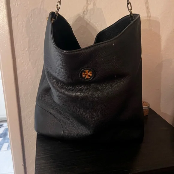 Tory Burch Leather Black Hobo Bag - Picture 3 of 8